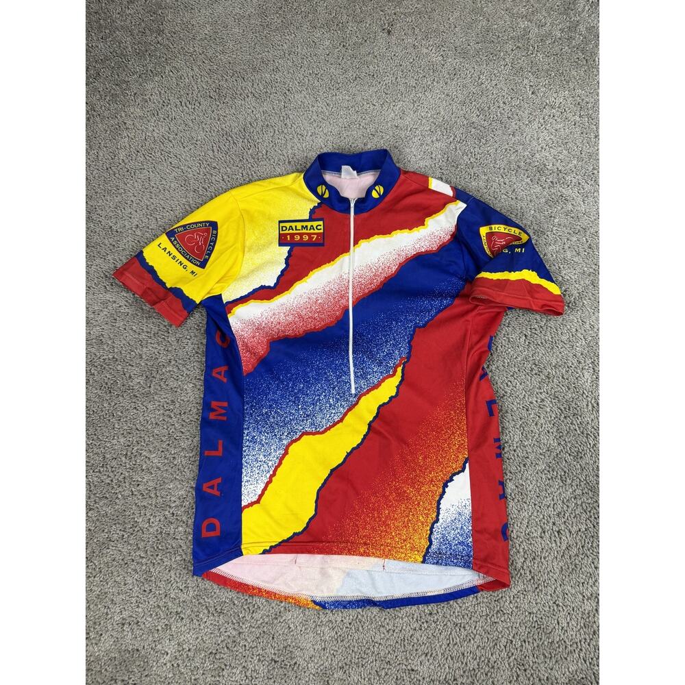 Vintage Voler Cycling Jersey Mens Large DALMAC 1997 Lansing MI Bike Tour READ